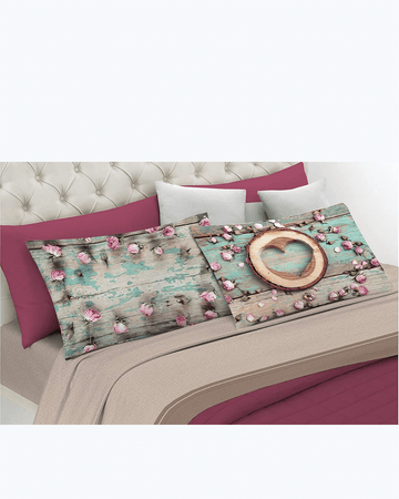 Set Lenzuola Letto Matrimoniale Made in Italy - Fantasia Rose Fiori Shabby 2 Piazze